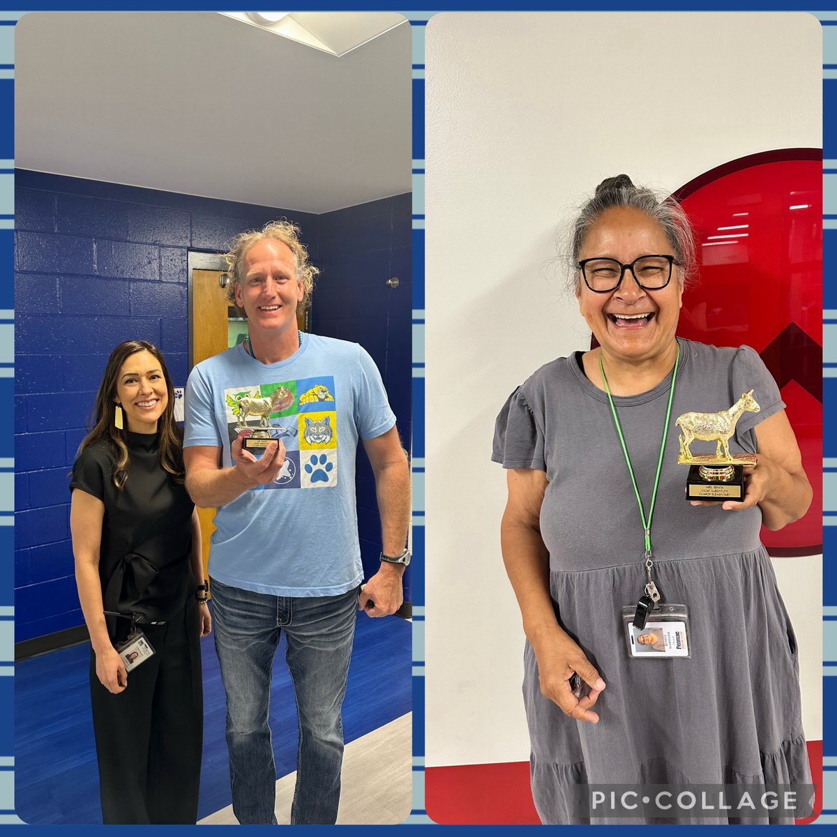 ClardyElemNKC's tweet photo. This morning, we celebrated staff receiving service awards from 5 years up to 30 years as well as recognized some staff that are leaving us through retirement or new opportunities.  We also unveiled a new recognition GOAT award for our amazing substitutes! #wildcatproud https://t.co/m9RyW4mJh3