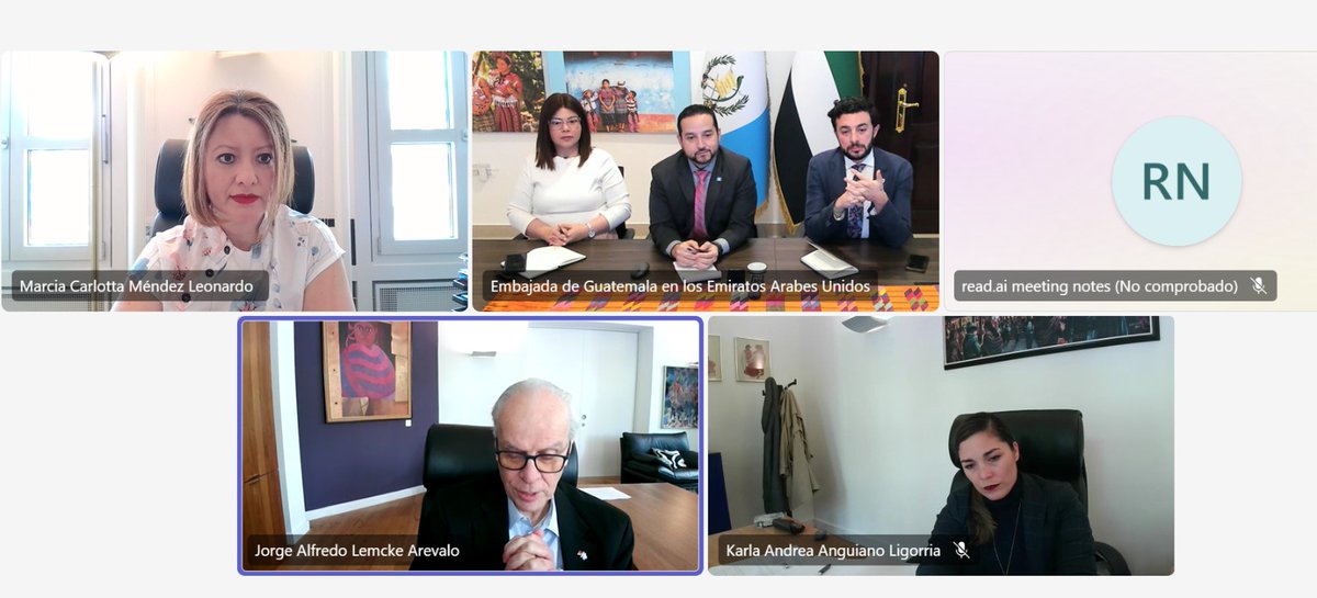 La Embada de Guatemala en Alemania en conjunto con la Embajada de Guatemala en Emiratos Arabes Unidos se reunen para seguimiento y desarrollo de estrategias para la atracción de proyectos de energías renovables al país con la Agencia Internacional de Energías Renovables <a href="/IRENA/">IRENA</a>