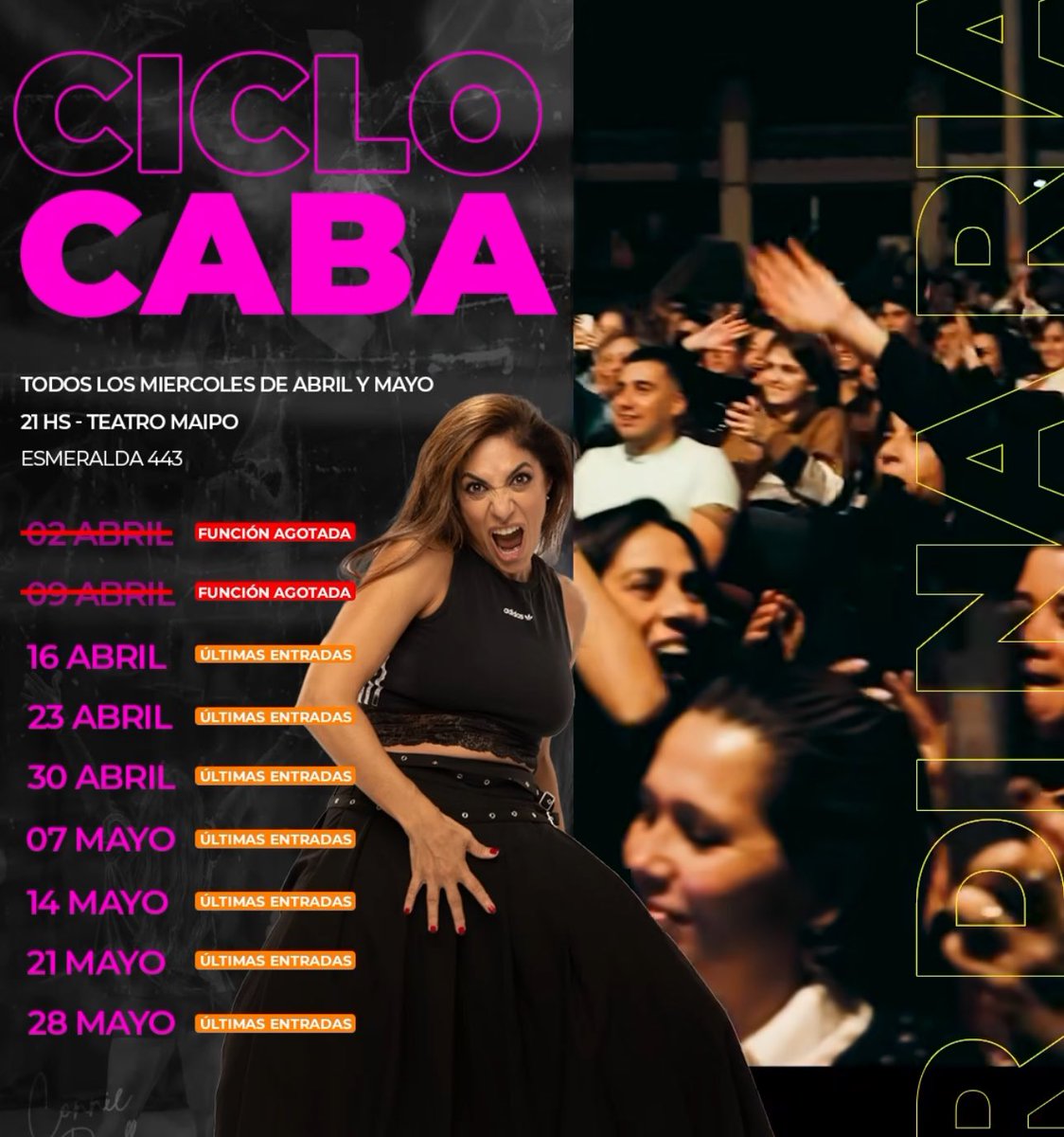 Este mes en el Maipo siguen 
• Los miércoles <a href="/connieballarini/">Connie Ballarini</a> 
• Jueves y domingos la comedia FAMILIA, Sustantivo femenino 
• Viernes y sábados El hombre inesperado 

Los esperamos! Entradas por <a href="/Plateanet/">Plateanet</a> o en boletería