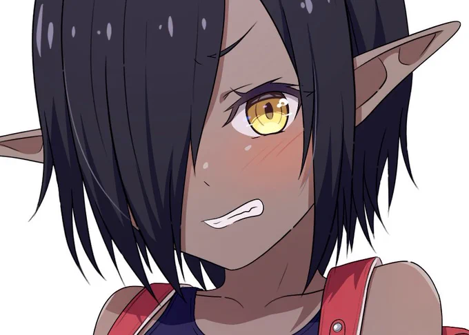 片目隠れダークエルフちゃん(Fantiaリクエスト)フルver.はpixivで公開してます。 #OC 