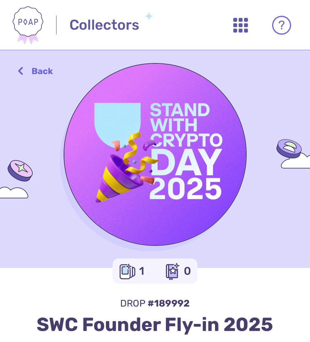 I minted an amazing POAP! <a href="/poapxyz/">POAP - Bookmarks for your life</a> <a href="/standwithcrypto/">Stand With Crypto🛡️</a> <a href="/coinbase/">Coinbase 🛡️</a>