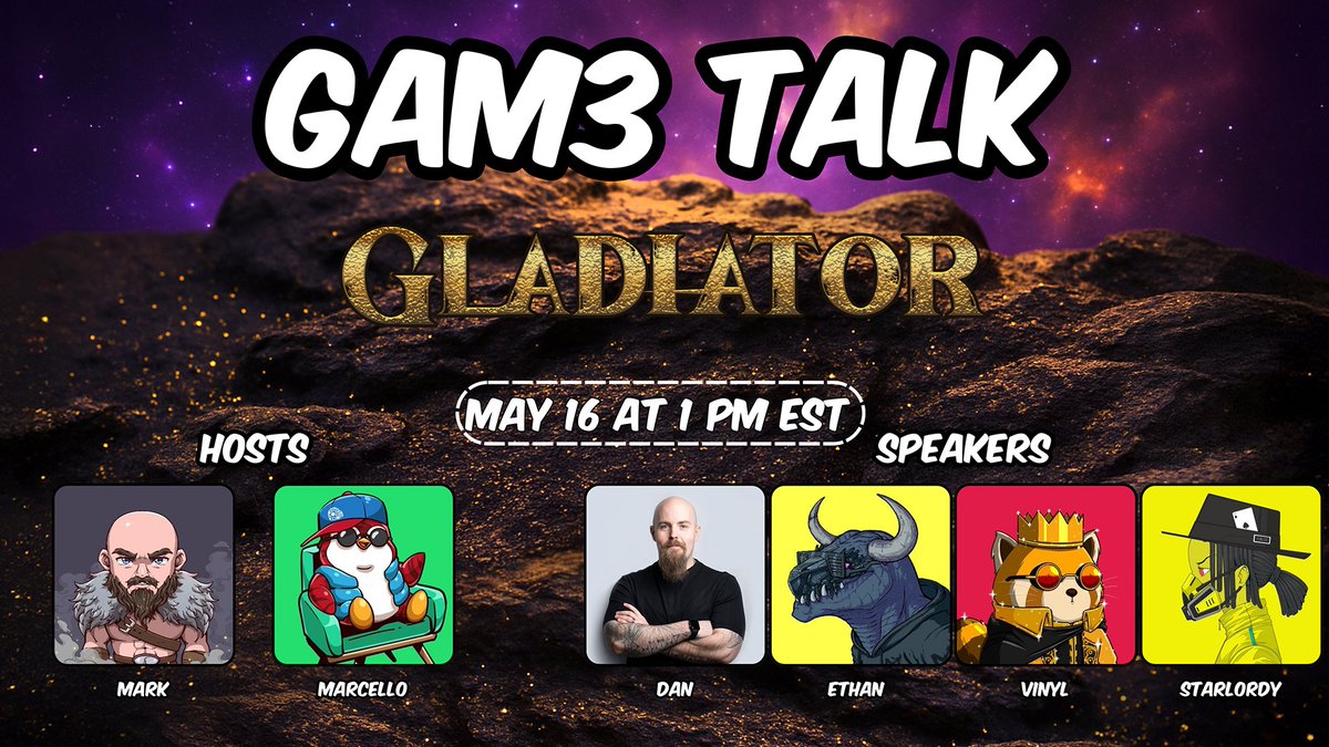 Today’s my birthday — and what better way to celebrate than by sharing something big happening tomorrow. 🎉

I’m joining <a href="/GAM3TALKMAG/">GAM3 TALK</a> for a special X Spaces to talk <a href="/gladiatortcg/">Gladiator</a>, gaming, and the future of web3.

We’ve got some legends joining us! 😉

• <a href="/EthanSBrewerton/">🤖 Ethan S. Brewerton 💀</a> from