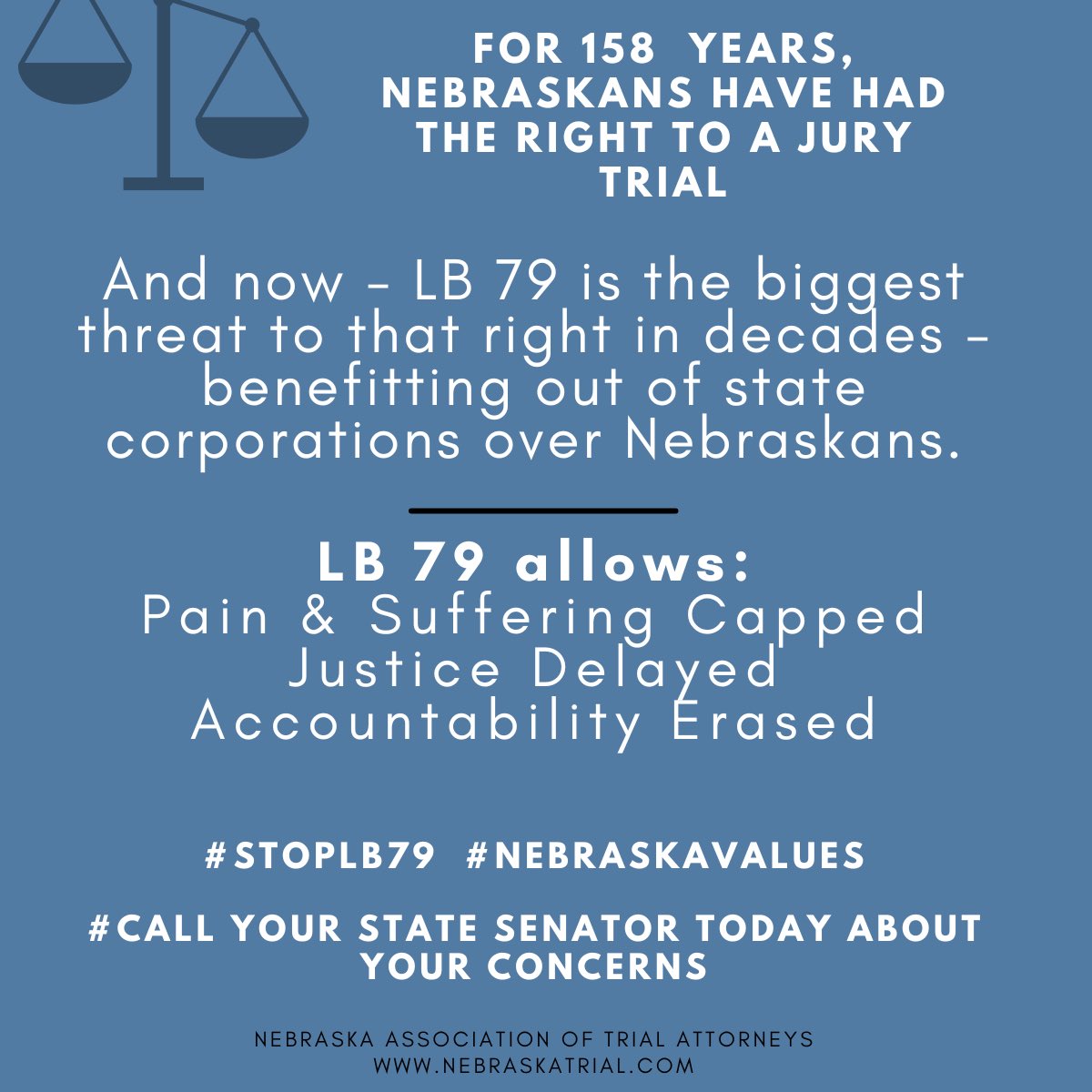 NETrialAttys's tweet image. 🚨The NE Legislature advanced LB79 to General File. This bill erodes
Nebraskans’ constitutional rights in exchange for lining the pockets of multi-billion-dollar national corporations.

Read more: nebraskatrial.com/?pg=legIntro
