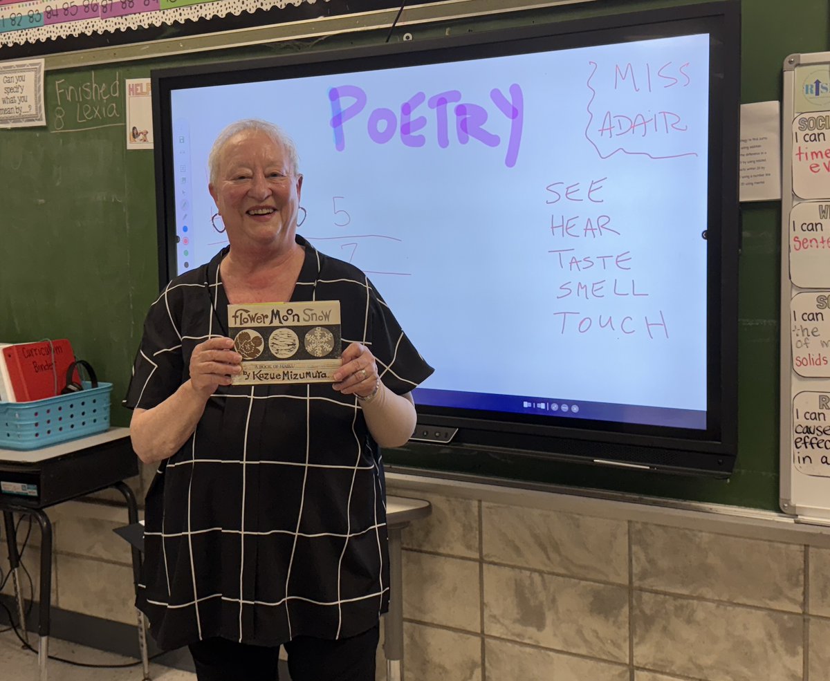 Adair Heitmann (@adairheitmann) on Twitter photo My office this week is teaching #poetry in the Bridgeport Public Schools with <a href="/SilvermineArts/">Silvermine Arts Center</a> Outreach Partners. Here I am holding a book of #haiku that I use as examples daily. The book is written and illustrated by my beloved godmother, Kazue Mizumura. I am truly twice-blessed. My office this week is teaching #poetry in the Bridgeport Public Schools with <a href="/SilvermineArts/">Silvermine Arts Center</a> Outreach Partners. Here I am holding a book of #haiku that I use as examples daily. The book is written and illustrated by my beloved godmother, Kazue Mizumura. I am truly twice-blessed.