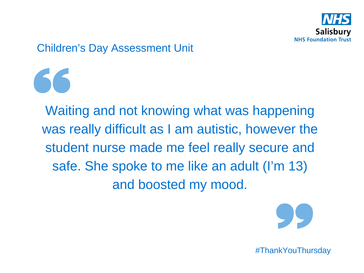 A big “boost” #ThankYouThursday shout-out to the Chlidren’s Day Assessment Unit Team- especially one special Student Nurse 💙