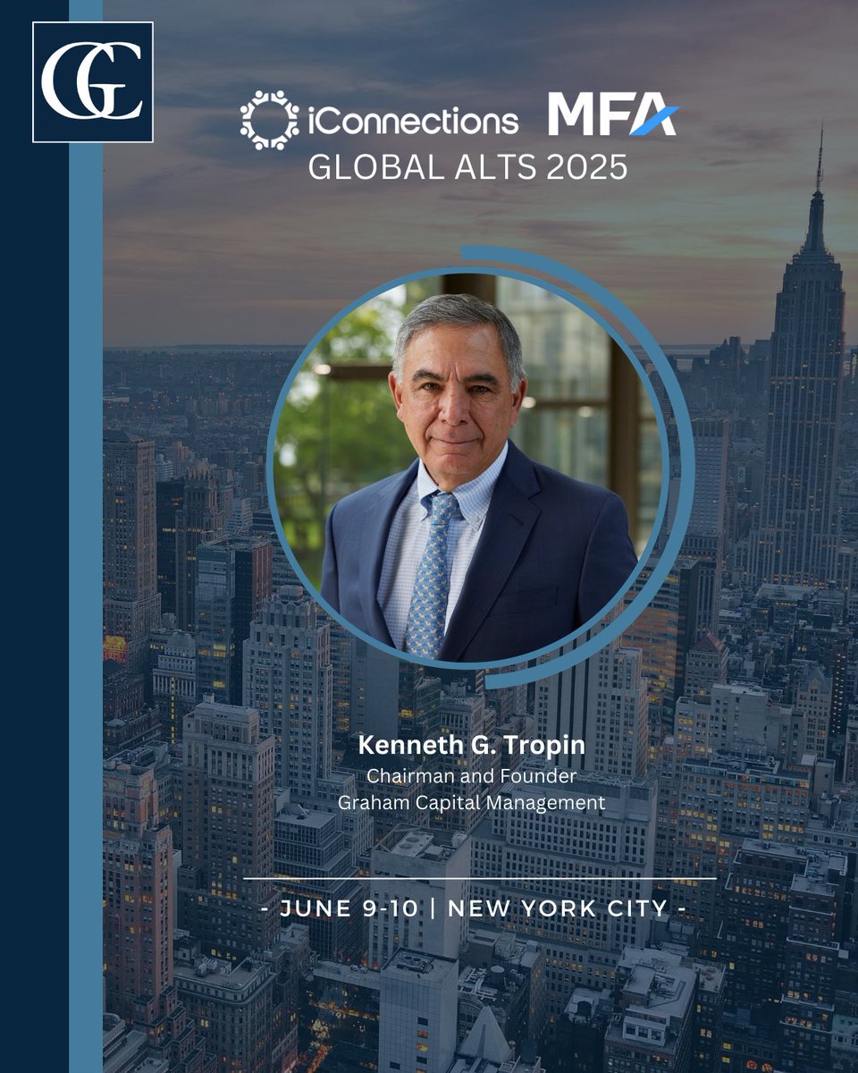 We're proud to share that Kenneth Tropin, Chairman &amp; Founder of Graham, will speak on the main stage at <a href="/iconnections_io/">iConnections</a> <a href="/MFAupdates/">MFA</a> Global Alts NYC on June 9 at 10 AM. He’ll offer macro insights drawn from 40+ years of experience in alternative investments. #TeamGraham