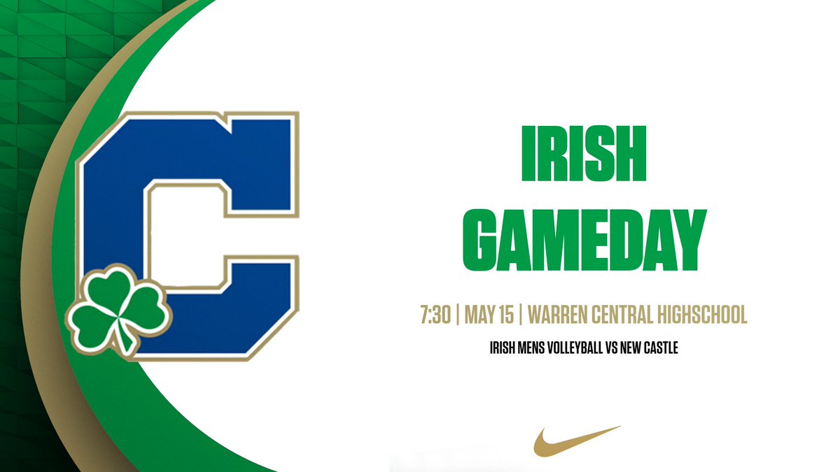☘️ GAMEDAY ALERT! Cathedral takes the court at Warren Central High School! 7:30 PM against New Castle! Come support your Fighting Irish! 🏐