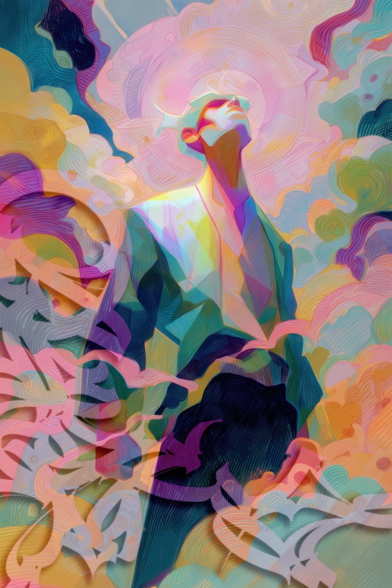 GM Dreamers! ✨ Freedom blooms beneath a sky of pastel hymns.

Today, we—Oleg Ivlev and Mariela Di Nardo—unveil our new collaborative piece.

Calligraphy and dreamscape entwine in a subtle choreography of line and color.

Together, we lift blazing kites of longing in a luminous