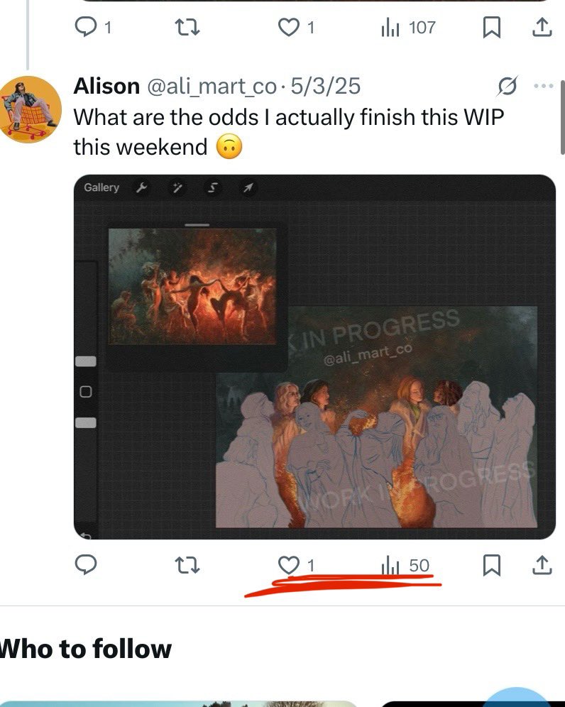 INSANE magnitude of difference here - truly thank you for the love&amp;sharing. As an artist there’s nothing better then feeling connected to a fandom and reading that ppl like your work 💙💙💙