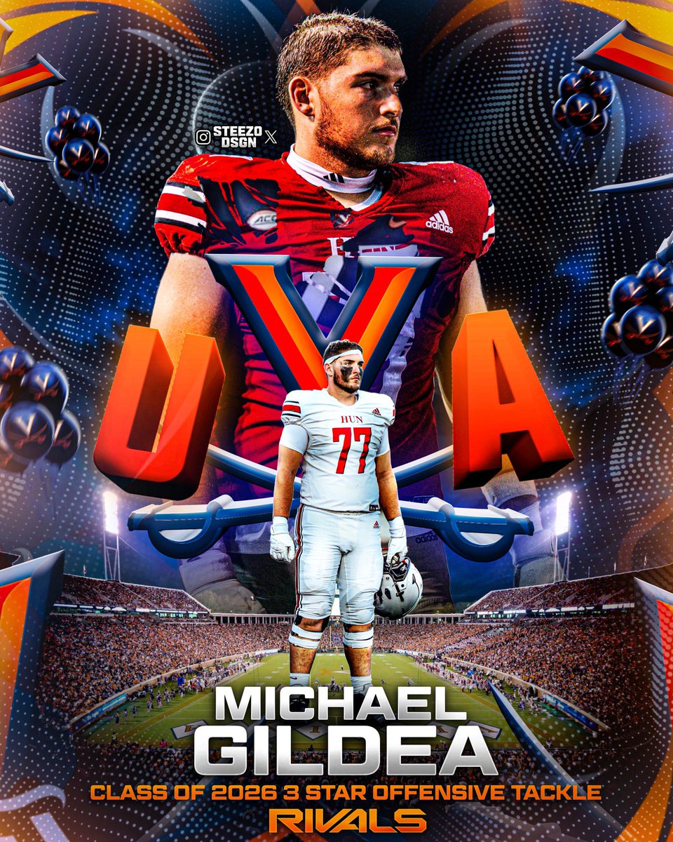 Michaelgildea77's tweet image. I’m extremely excited and blessed to announce my commitment to the University of Virginia! I want to give a huge thank you to my mom, family, friends, teammates, and coaches for all their support. Go Hoos!!
@Coach_TerryHeff @Coach_TElliott
@jsperos
@Red_Zone75 @Tonyrazz03