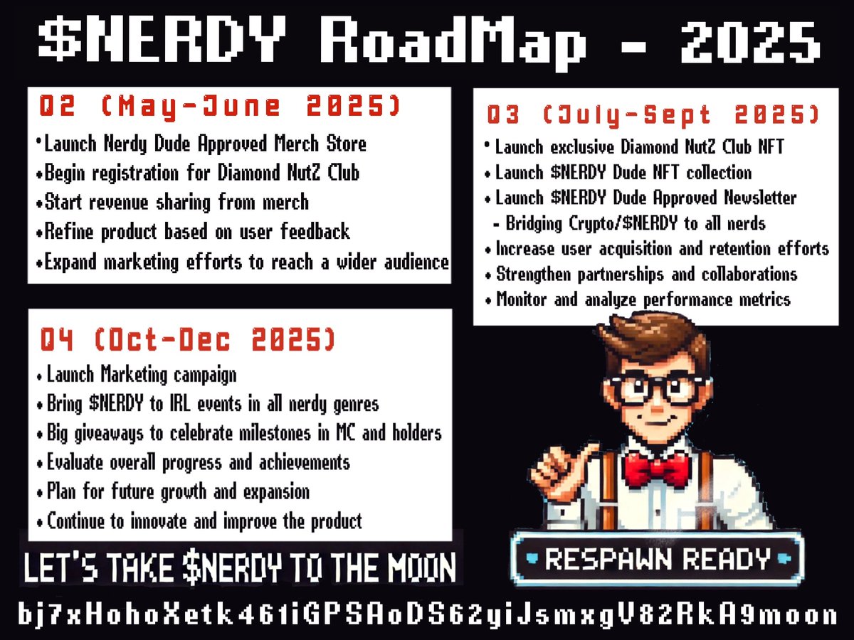 Nomads_Crypto_'s tweet image. $NERDY GIVEAWAY DAY 🤓
I am feeling generous after a good Green Week, and a productive night.

Some FREE $NERDY anyone? 🤓

Check out that Roadmap. 🤓✅

Like / RT / Comment your #Sol Addy✅ 
TAG @0fficialNerd on RT ✅
Drop those Sol wallets below. 👇