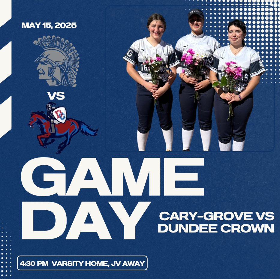 Last conference game for Cary-Grove today! JV is away at Dundee Crown while Varsity will be home.
#WeBeCG #CGSB