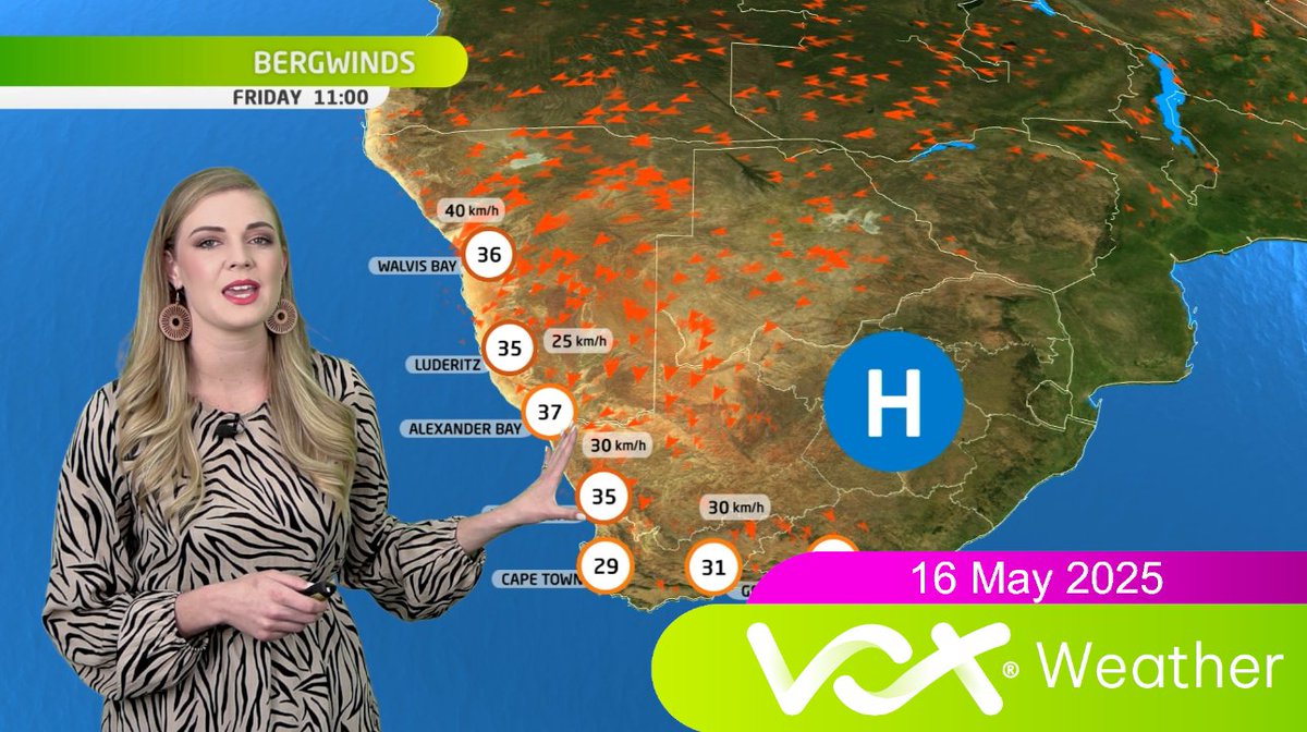 16 May 2025| Vox Weather Forecast

🌫️ Fog expected in Gauteng
 🥵 Bergwinds warm the West &amp; South coasts, with “oosweer” in Namibia
 🔥 Extreme fire danger in WC

Forecast:youtu.be/ugZ9Ose2_pM

#voxweather