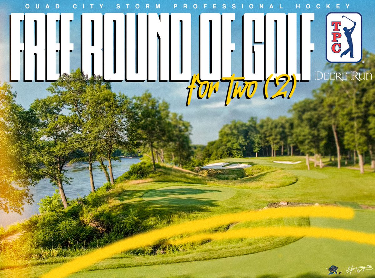 QuadCityStorm's tweet photo. ❤️ &amp; 🔁

#GiveaMAY continues and this time you could be hitting the links at beautiful @TPCDeereRun! All you have to do is like and share this post to be entered⛳️

Winner will be announced Wednesday, May 21 @ 6PM CDT

*Must be following to win

#TakeCover https://t.co/Tsbwx7Zc5q