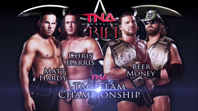 wrestle_hist's tweet photo. 5/15/2011
Beer Money, Inc. defeated Matt Hardy & Chris Harris to retain the TNA World Tag Team Championship at Sacrifice from the Impact Zone in Orlando, Florida.
#TNA #ImpactWrestling #Sacrifice #BeerMoneyInc #BoobyRoode #JamesStorm #MattHardy #ChrisHarris https://t.co/SfT0rhw5D0