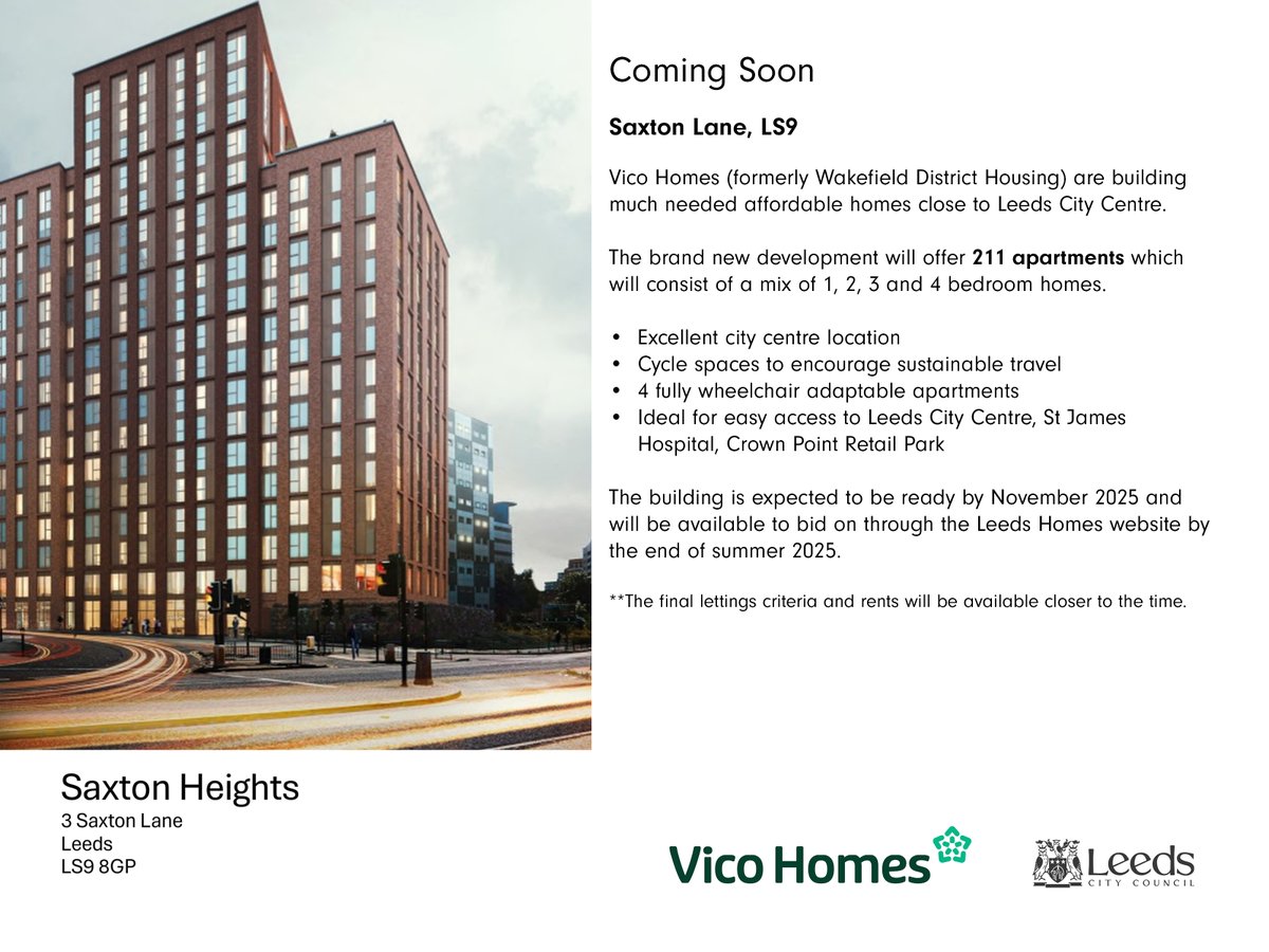 Vico Homes (formerly Wakefield District Housing) are building much needed affordable homes close to Leeds City Centre.