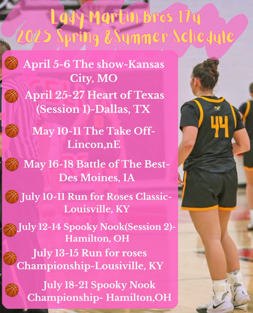 2025 Spring and Summer schedule 💪💪