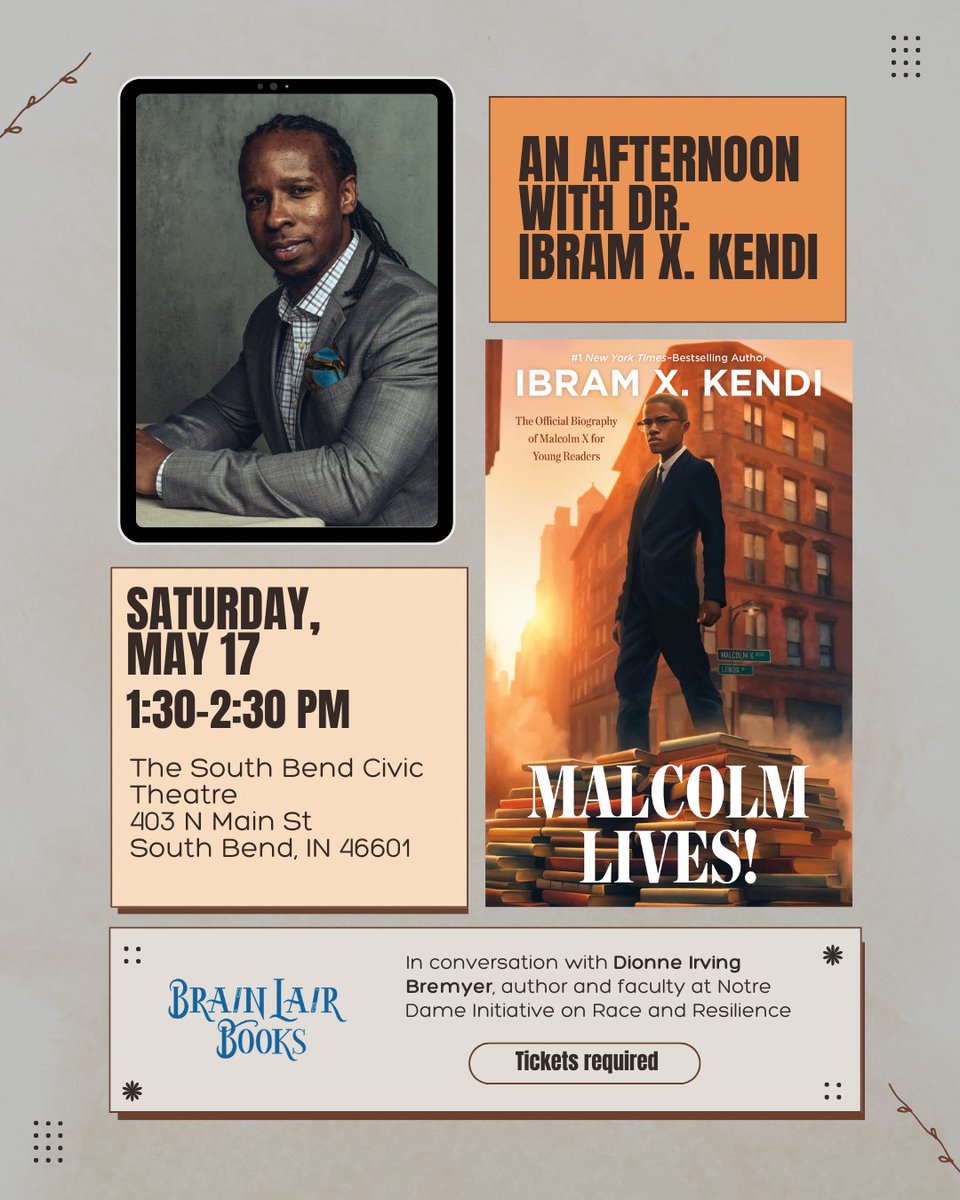 ibramxk's tweet image. Gearing up for a packed next few days of events with a swing through Michigan and South Bend on the Malcolm Lives tour! I can’t wait to present this biography in some of Malcolm X’s old stomping grounds. Only a few tickets left for our tour stops in...
DETROIT, MI. On Friday at…