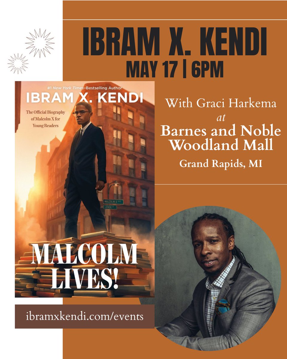 ibramxk's tweet image. Gearing up for a packed next few days of events with a swing through Michigan and South Bend on the Malcolm Lives tour! I can’t wait to present this biography in some of Malcolm X’s old stomping grounds. Only a few tickets left for our tour stops in...
DETROIT, MI. On Friday at…