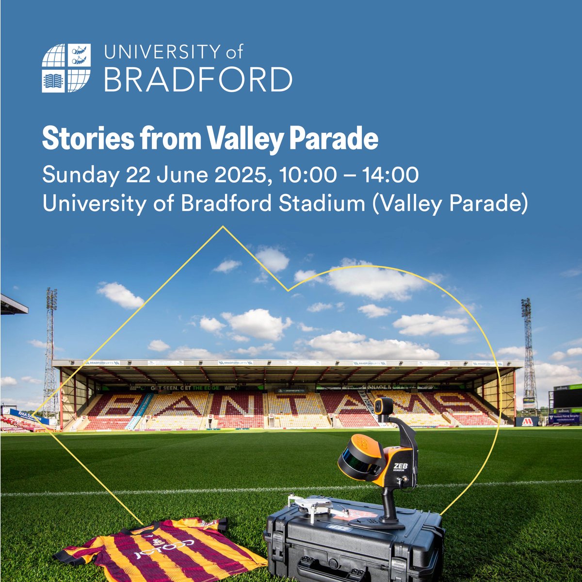 University of Bradford (@uniofbradford) on Twitter photo Come along to the 'Stories from Valley Parade' event on Sunday 22 June to look back on a fantastic season, hear City fans' memories and celebrate how the club brings us all together.
Register for free: bit.ly/3GVbKls <a href="/officialbantams/">Bradford City AFC (P)</a> Come along to the 'Stories from Valley Parade' event on Sunday 22 June to look back on a fantastic season, hear City fans' memories and celebrate how the club brings us all together.
Register for free: bit.ly/3GVbKls <a href="/officialbantams/">Bradford City AFC (P)</a>