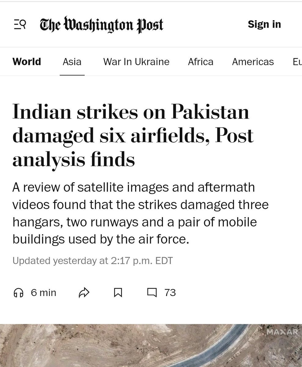 letscrackSSB's tweet photo. Truth is like a fluid you can't hold on your hand for long time. It will find it's way. 

After New York Times, Washington Post has also now accepted that India inflicted significant damages on various military infrastructures in Pakistan. https://t.co/Iq2tgTMeb7