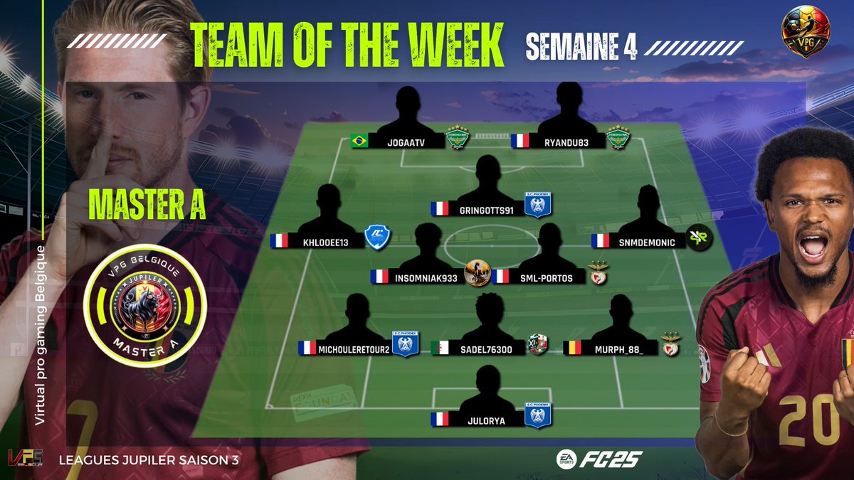 TOTW SEMAINE 4 🇧🇪🇫🇷
GG AU GM POUR LA TOTW EN 🇧🇪
EST A NOTRE GK DÉPANNE POUR LA TOTW VPG 🇫🇷