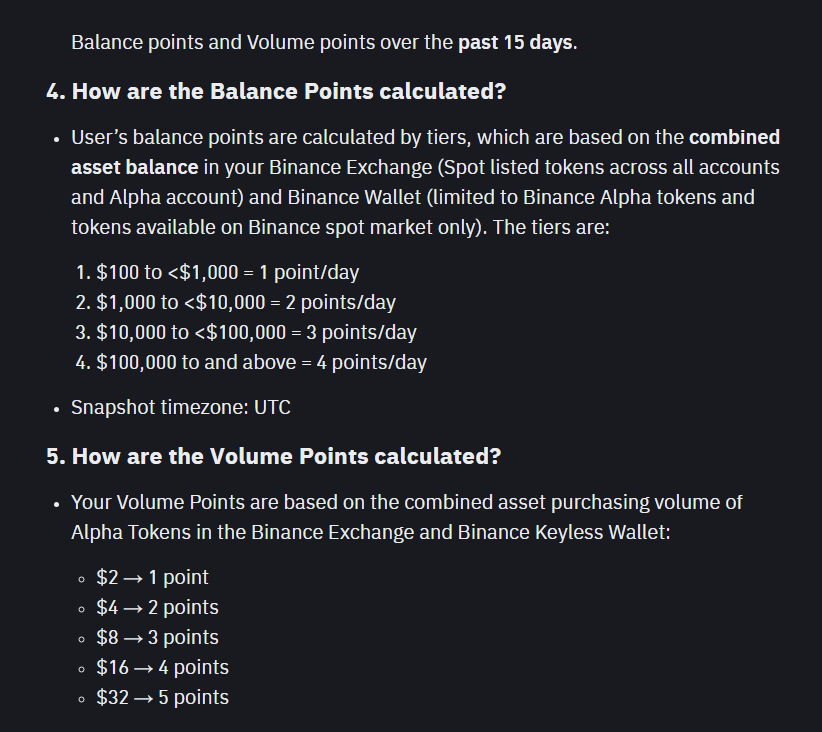 Binance Alpha yeni bir airdrop yaptı ve post atmayan Türk kullanıcıyı öpüyorlarmış, el mahkum atıcaz biz de.
Gelin hesap yapalım:⬇️⬇️⬇️
Airdroplar artık 200 puan bandına çıktı.
Son 15 günde 200 puanı yapmak için neler gerekli
Hesabınızda 10K olduğunu varsayalım:
15 günde 45 puan