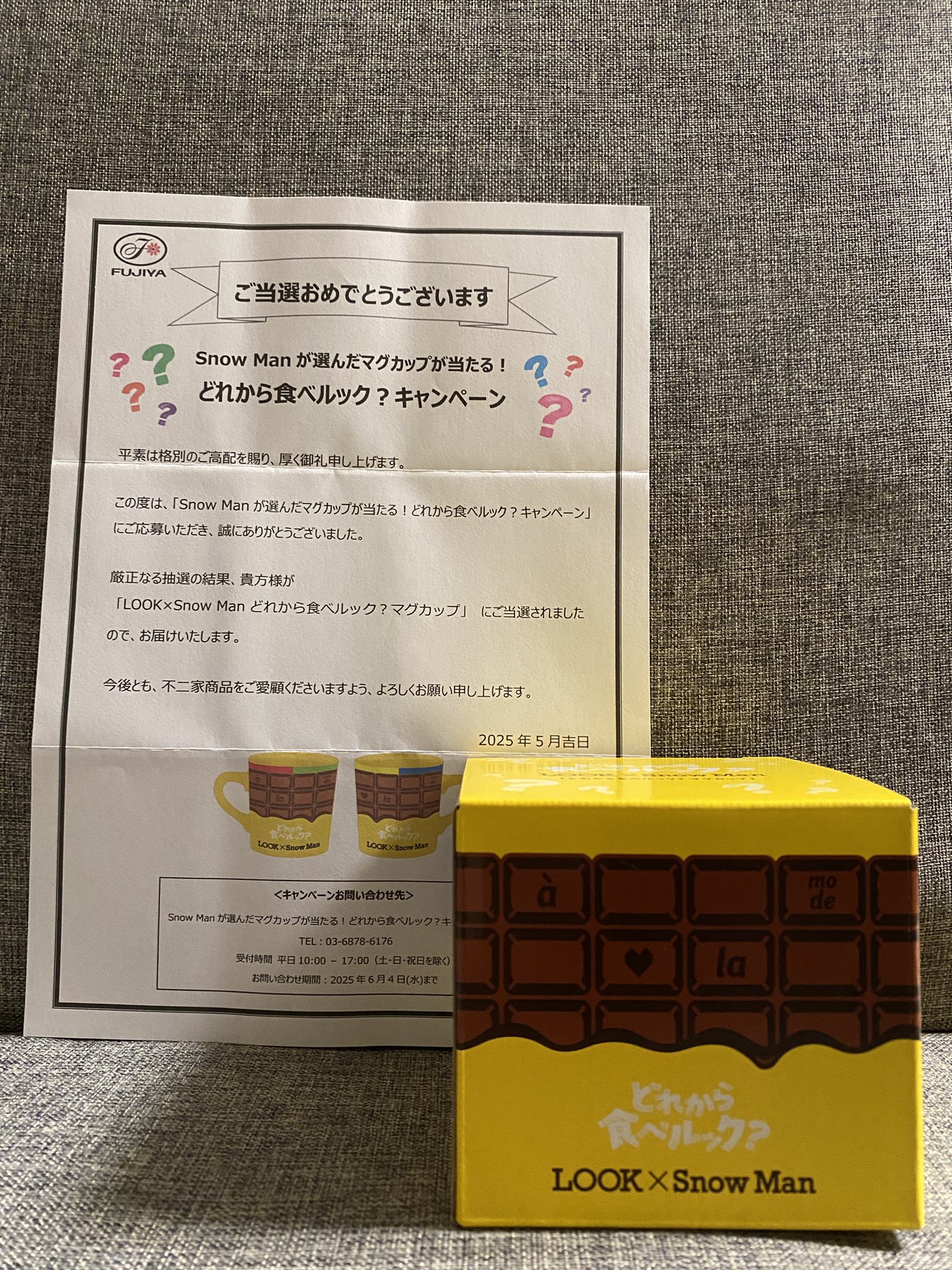 どれから食べルック キャンペーン 当選品 SnowMan マグカップ