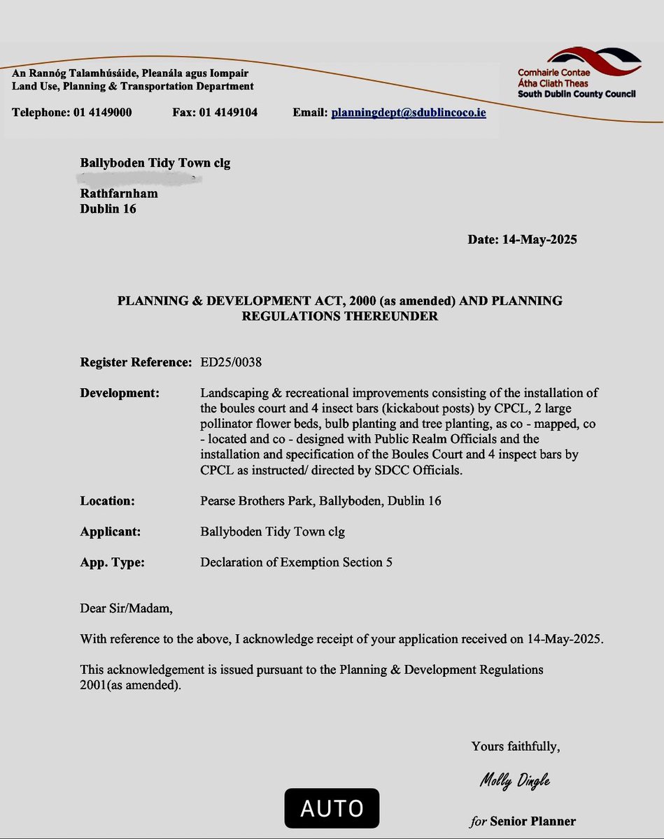 Ballyboden Tidy Towns (@ballybodentt) on Twitter photo Alarmed 2 see that <a href="/sdublincoco/">SDCC</a> are not processing the Section 5 Application in the appropriate way - <a href="/PlanningReg/">Office of the Planning Regulator</a> & local TDs can see how a planning authority is prejudicing a statutory process
#howirelandworks
<a href="/ciaranahern/">Ciarán Ahern TD</a> <a href="/paulmurphy_TD/">Paul Murphy 🇵🇸</a> <a href="/SeanCroweTD/">Seán Crowe</a> <a href="/JohnLahart/">John Lahart TD</a> <a href="/brophytalks/">Colm Brophy</a> Alarmed 2 see that <a href="/sdublincoco/">SDCC</a> are not processing the Section 5 Application in the appropriate way - <a href="/PlanningReg/">Office of the Planning Regulator</a> & local TDs can see how a planning authority is prejudicing a statutory process
#howirelandworks
<a href="/ciaranahern/">Ciarán Ahern TD</a> <a href="/paulmurphy_TD/">Paul Murphy 🇵🇸</a> <a href="/SeanCroweTD/">Seán Crowe</a> <a href="/JohnLahart/">John Lahart TD</a> <a href="/brophytalks/">Colm Brophy</a>
