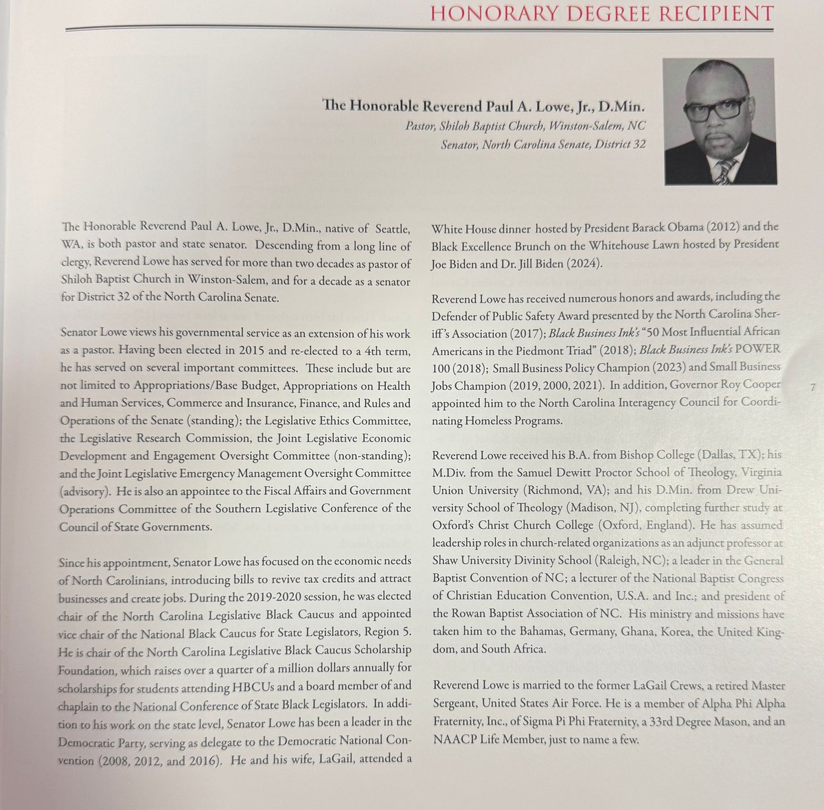 On May 9, Winston-Salem State University <a href="/WSSURAMS/">WSSU</a> awarded <a href="/PaulLowejr/">Paul Lowe, Jr.</a> its highest honor—an honorary Doctor of Humane Letters—in recognition of his extraordinary service to the people of North Carolina and his unwavering support for HBCUs like WSSU. 👏 

wssu.edu/about/news/art…