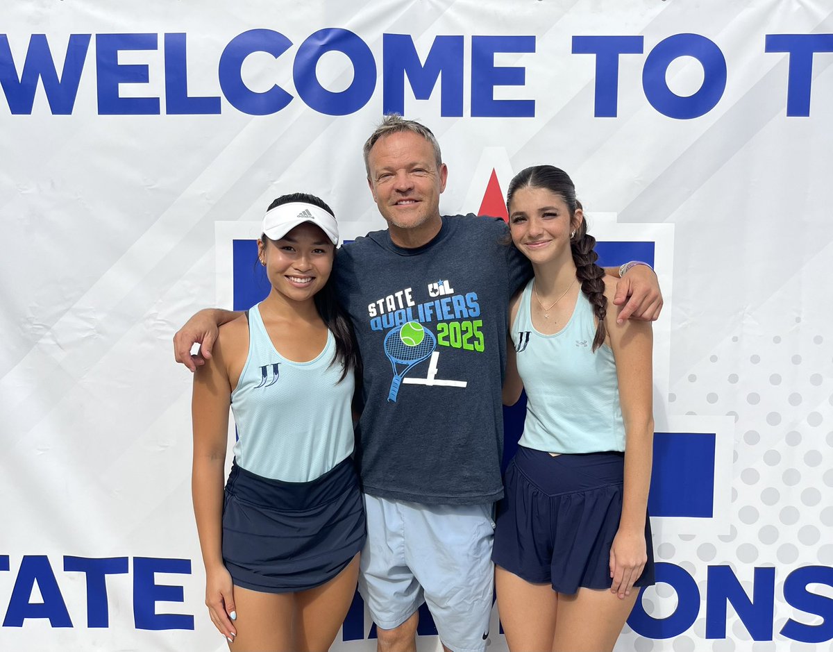 Big day for Jennifer Lee and Summer Colton at UIL 6A State tennis tournament . Let’s Go Jags! #jaguarpride