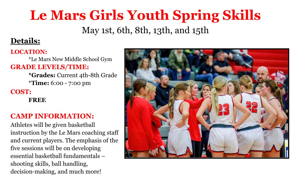 Last night of Spring Skills! We have had almost 30 different girls show up over the course of our 3 weeks together! Exciting times ahead!