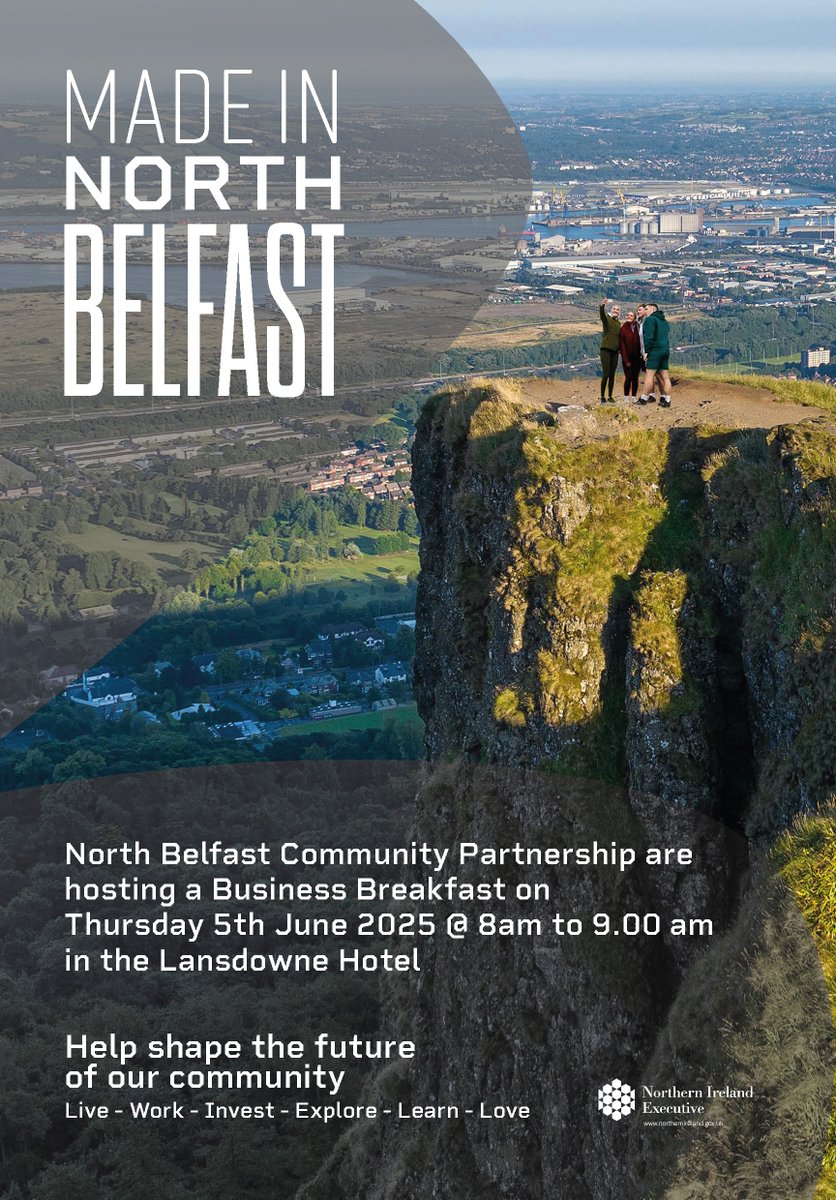 Calling all North Belfast businesses!
On behalf of North Belfast Community Partnership, we are running the first North Belfast Business Breakfast.
Join us for the North Belfast Business Breakfast on Thursday 5th June at 8:00am, at the Lansdowne Hotel, Antrim Road, Belfast.
This