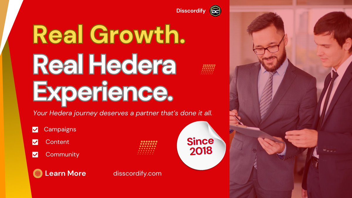Disscordify09's tweet image. Your Hedera journey deserves a partner that’s done it all.
Since 2018, we’ve built:
🔹 Campaigns
🔹 Content
🔹 Community
Let’s take your project from idea → thriving Hedera presence.
#HederaBuilders #Web3Success