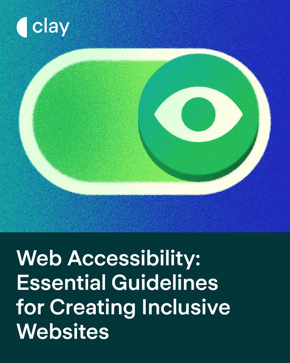 Web accessibility isn’t just a checkbox. It’s a commitment. 

Build digital spaces everyone can access. Our guide shows you how: clay.global/blog/web-desig…
__
#webdesign #accessibility