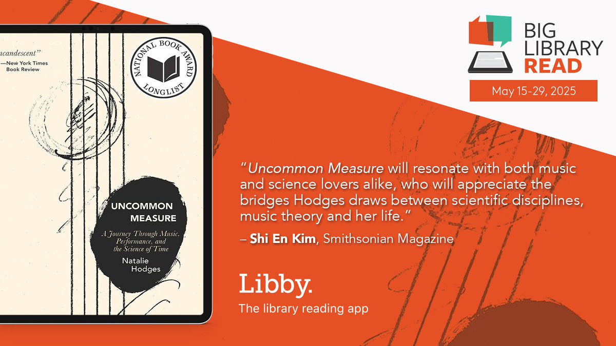 BentleyLibrary's tweet image. #BigLibraryRead, a digital book club connecting readers to the same ebook &amp;amp; audiobook with no waitlists or holds, starts today! Visit our blog to learn how to get your copy of "Uncommon Measure" by Natalie Hodges from Libby - available now until May 29. 
bentley.edu/library/in-the…