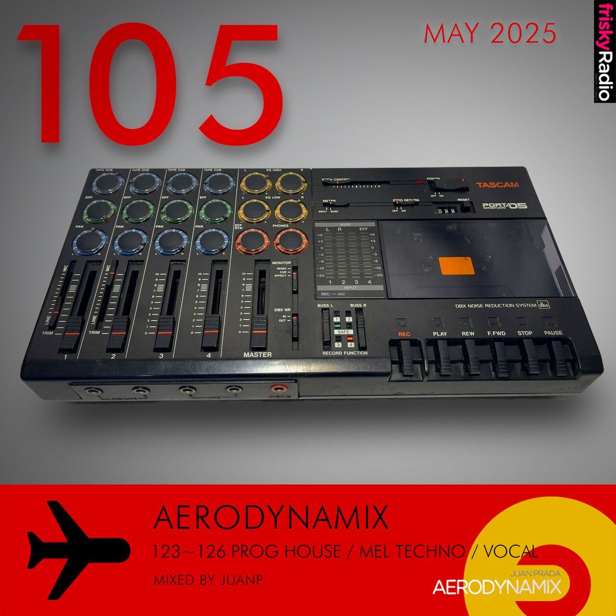 #nowplaying Aerodynamix 105 Show - Make sure to tune in to [frisky.fm] for an electrifying session of Melodic Techno and Progressive House music