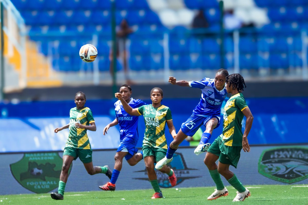 AlliNewsNigeria's tweet photo. Rivers Angels meetings with Naija Ratels in the championship playoffs:
✅0-2 vs Naija Ratels
✅2-0 vs Naija Ratels
#AlliNewsNWFL #NWFL25 #NWFLSuper6 #RiversAngels #NaijaRatels https://t.co/QG4tYSxMu6