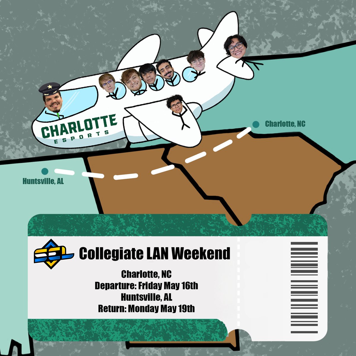 clt_esports_'s tweet image. The Valorant team is off to Alabama this weekend!! Stay tuned for LAN content!