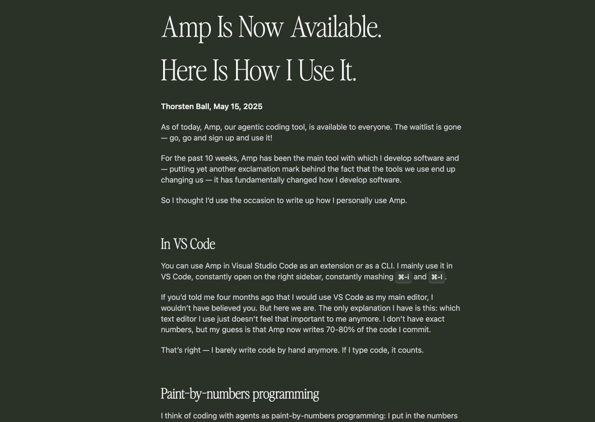Wrote down how Amp changed programming for me.

Yes, I barely type code by hand anymore.