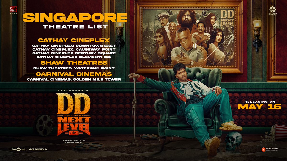 Ayngaran International (@ayngaran_offl) on Twitter photo Check #France #gulf #Singapore #srilanka Theater List. Book Your tickets
<a href="/iamsanthanam/">Santhanam</a> starring #DevilsDoubleNextLevel ⚡
Releasing tomorrow worldwide !
<a href="/yorkcinemas/">York Cinemas</a> <a href="/homescreenent/">Home Screen Entertainment</a>
#DevilsDoubleNextLevelFromMay16
<a href="/arya_offl/">Arya</a> <a href="/TSPoffl/">TheShowPeopleoffl</a> <a href="/NiharikaEnt/">Niharika Entertainment</a> <a href="/iampremanand/">premanand</a> <a href="/menongautham/">Gauthamvasudevmenon</a> Check #France #gulf #Singapore #srilanka Theater List. Book Your tickets
<a href="/iamsanthanam/">Santhanam</a> starring #DevilsDoubleNextLevel ⚡
Releasing tomorrow worldwide !
<a href="/yorkcinemas/">York Cinemas</a> <a href="/homescreenent/">Home Screen Entertainment</a>
#DevilsDoubleNextLevelFromMay16
<a href="/arya_offl/">Arya</a> <a href="/TSPoffl/">TheShowPeopleoffl</a> <a href="/NiharikaEnt/">Niharika Entertainment</a> <a href="/iampremanand/">premanand</a> <a href="/menongautham/">Gauthamvasudevmenon</a>
