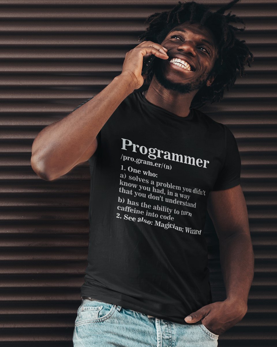 TechGeekApparel's tweet image. Programmer (noun): See also – wizard, caffeine addict, miracle worker ☕🧙‍♂️
They don’t fix computers. They summon solutions.
Magic + logic = this shirt: techgeeksapparel.com/programmer-fun…
 #ProgrammerDefinition #DevHumor #CodeWizard