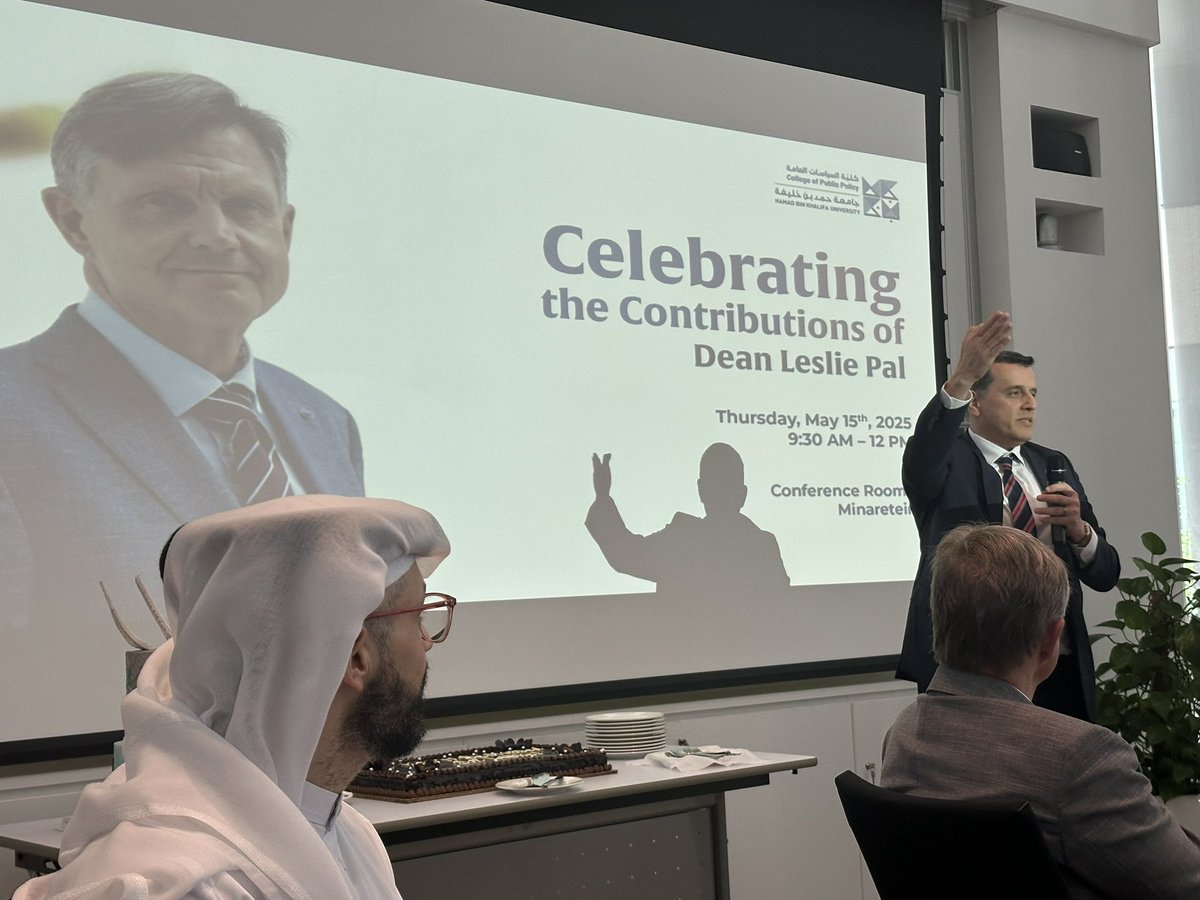 College of Public Policy, HBKU (@policycollege) on Twitter photo Today, we gathered to celebrate the remarkable journey of <a href="/LesliePal/">Leslie Pal</a>, Founding Dean of #CPP, as he retires. The event was filled with heartfelt reflections, shared memories, and deep gratitude.
His leadership & dedication leave a legacy that will inspire #CPP for years to come. Today, we gathered to celebrate the remarkable journey of <a href="/LesliePal/">Leslie Pal</a>, Founding Dean of #CPP, as he retires. The event was filled with heartfelt reflections, shared memories, and deep gratitude.
His leadership & dedication leave a legacy that will inspire #CPP for years to come.