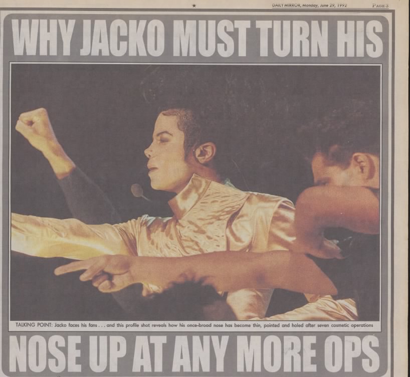 Daily Mirror pictured below.  First image: 1908.  Second image: 1964.  Third image: 1965.  Fourth image: 1992.  Tell us again how the tabloids didn't know that the term "Jacko" was racist.