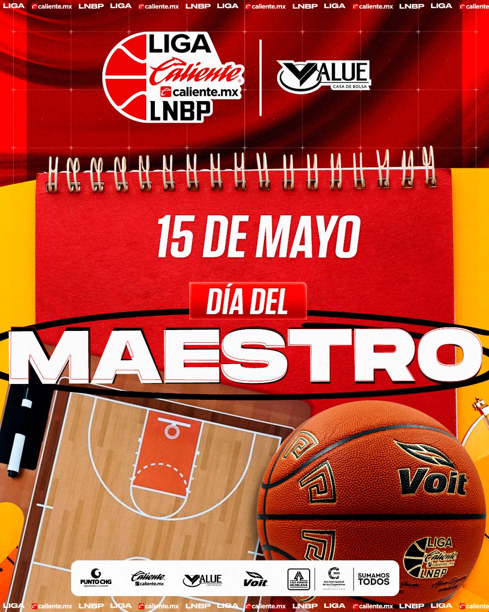 Liga Caliente.mx LNBP (@lnbpoficial) on Twitter photo FELIZ DÍA DEL MAESTRO 👨🏻🏫
Liga Caliente.mx LNBP 🔥🏀
#MarcandoLaDiferencia #Temporada2025
<a href="/calientesports/">Caliente Sports</a> @puntochg @valuegf <a href="/CajaMexicana/">Caja Popular Mexicana</a> <a href="/VoitMexico/">Voit México</a> FELIZ DÍA DEL MAESTRO 👨🏻🏫
Liga Caliente.mx LNBP 🔥🏀
#MarcandoLaDiferencia #Temporada2025
<a href="/calientesports/">Caliente Sports</a> @puntochg @valuegf <a href="/CajaMexicana/">Caja Popular Mexicana</a> <a href="/VoitMexico/">Voit México</a>