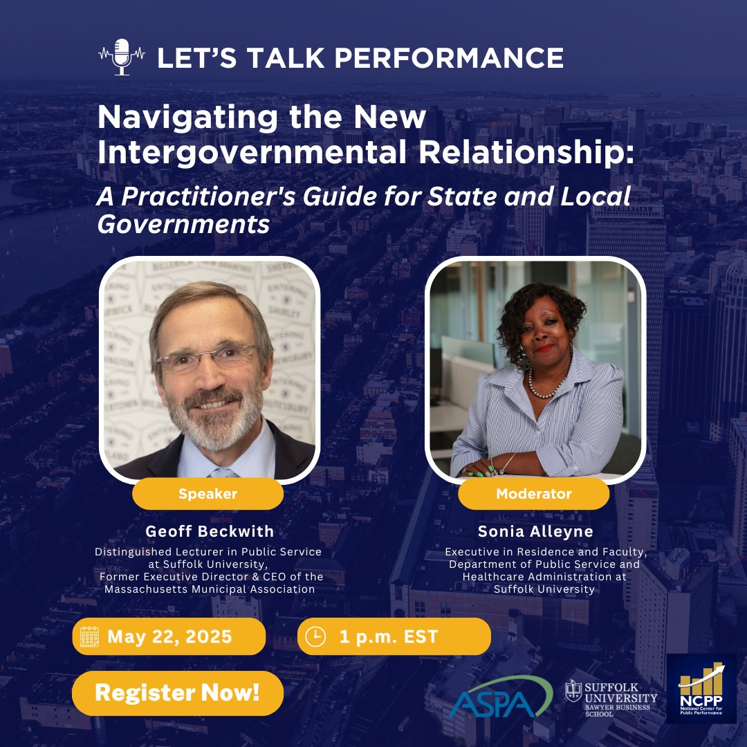 Join us in ONE WEEK on May 22nd at 1 PM ET for Navigating the New Intergovernmental Relations: A Practitioner's Guide for State and Local Governments. Register today! lnkd.in/djV4Jdi6