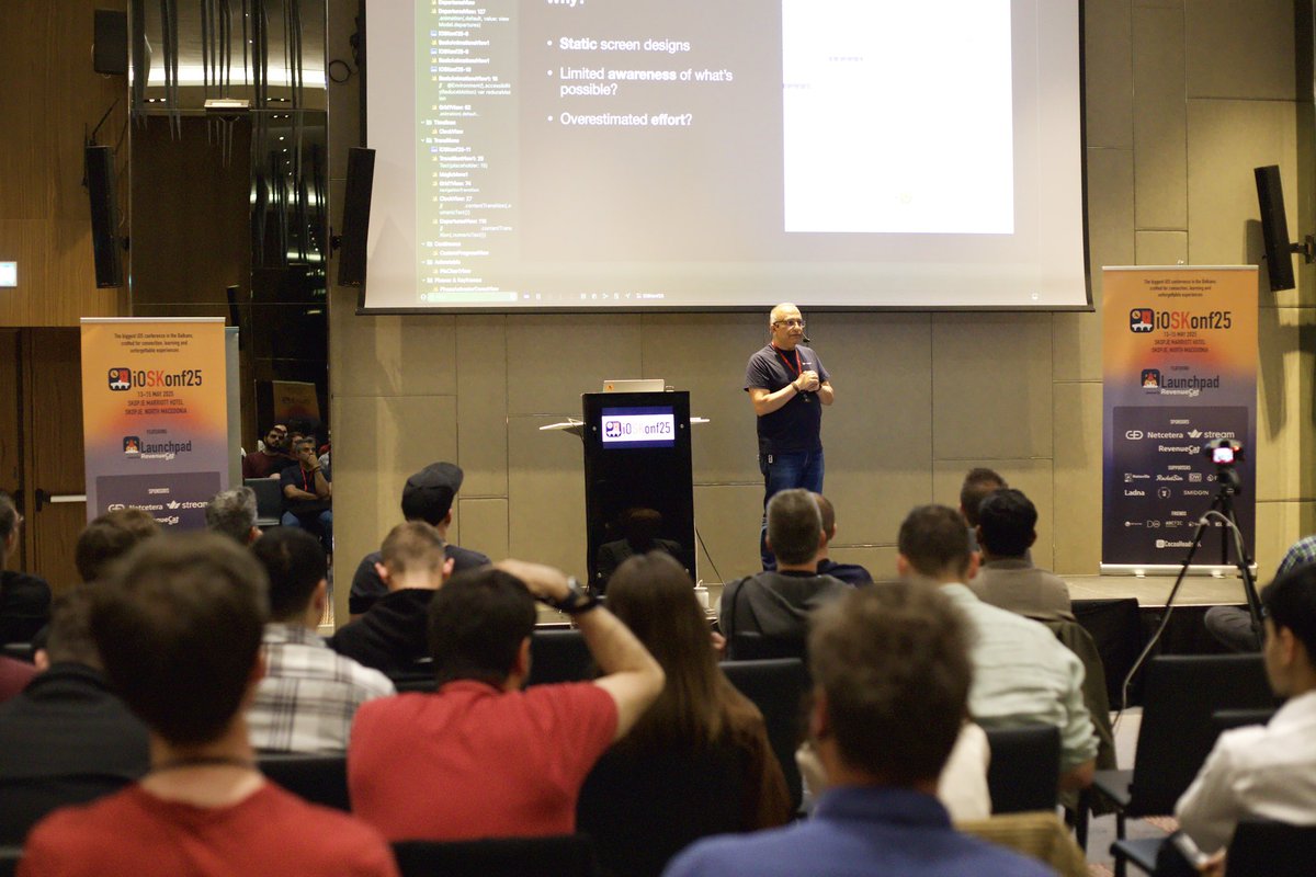 <a href="/krips/">Vikram Kriplaney</a> just gave an amazing talk on The Power of Effortless Animations, showing how small touches can make a big impact!

Proud to have him here representing our sponsor <a href="/Netcetera_Buzz/">Netcetera</a> 🙌 

#iOSKonf25