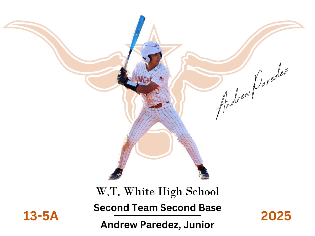 District 13-5A
2ND TEAM 2B
<a href="/andrew_paredez/">Andrew Paredez</a> 

<a href="/WTWHighSchool/">WT White High School</a> <a href="/WTWLonghorns/">W.T. White Longhorns Athletics</a> <a href="/ClubWtw/">WTW Longhorns Booster Club</a> <a href="/dallasathletics/">Dallas ISD Athletics</a>