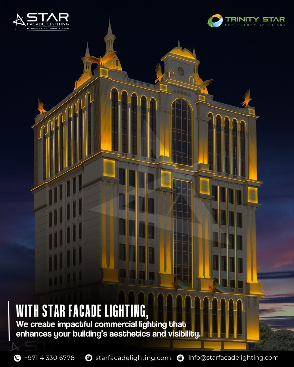 facade_star's tweet image. With Star Facade Lighting, boost your building’s visibility and aesthetics through impactful commercial lighting that captivates.

Visit: starfacadelighting.com

#BuildingVisibility #CommercialLighting #FacadeDesign #ArchitecturalLighting #LightingSolutions #BuildingAesthetics