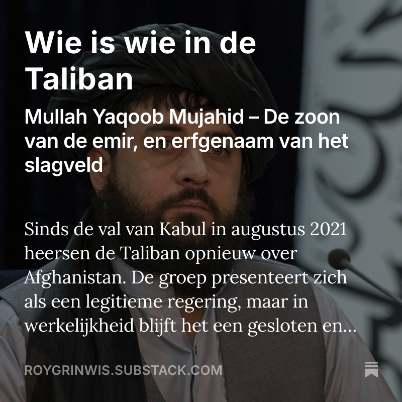 RoyGrinwis's tweet photo. Hij is jong, ambitieus, en zoon van #Taliban-oprichter #MullahOmar. Als minister van Defensie heeft Mullah #Yaqoob Mujahid meer invloed dan menig geestelijk leider durft toe te geven. Maar wie is deze man écht? En wat wil hij met #Afghanistan?
Lees het artikel hier:
https://t.co/MKIIXoQv79